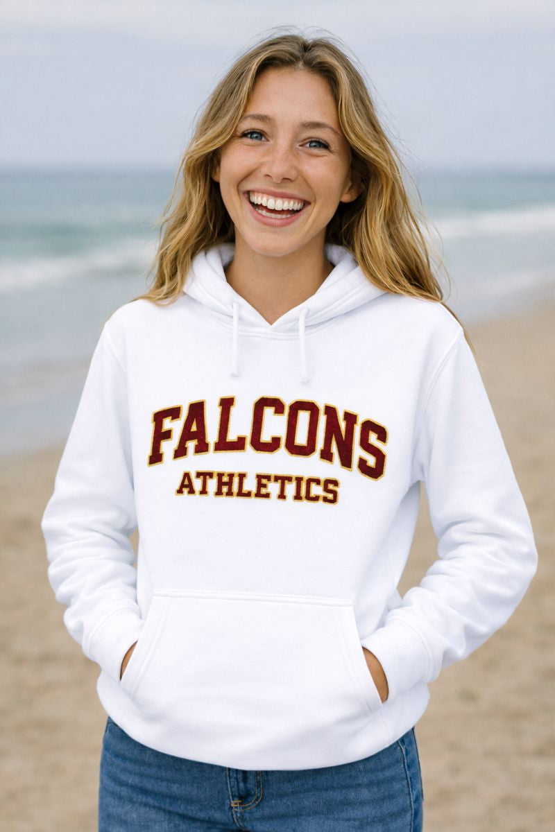 White Embroidery FALCONS hoodie