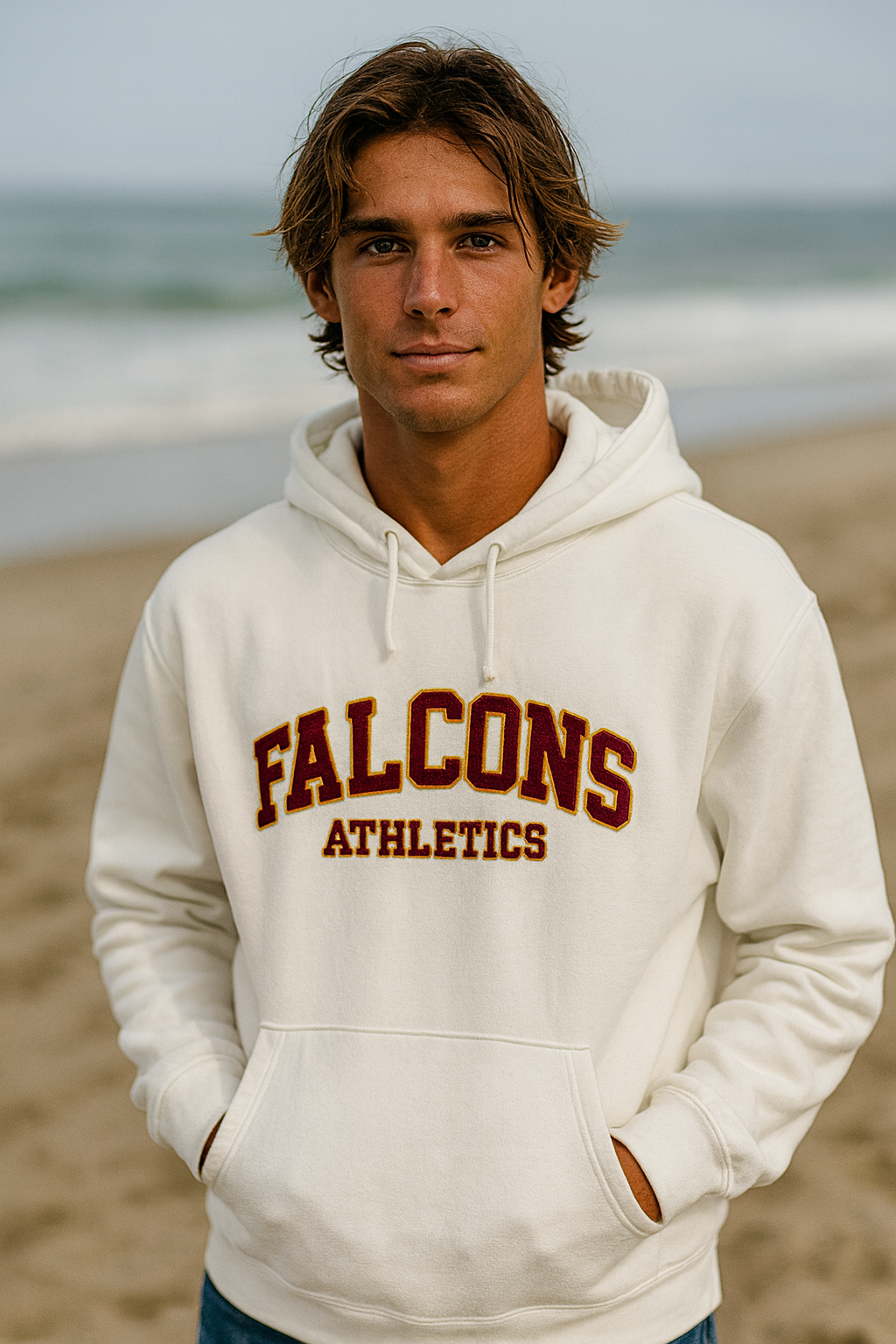 White Embroidery FALCONS hoodie